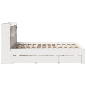 Letto Libreria senza Materasso Bianco 140x190 cm Legno di Pino 3308973