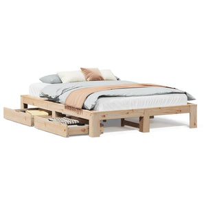 Letto senza Materasso 140x190 cm in Legno Massello di Pino 3309011