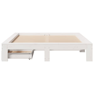 Letto senza Materasso Bianco 140x190 cm Legno Massello di Pino 3309012