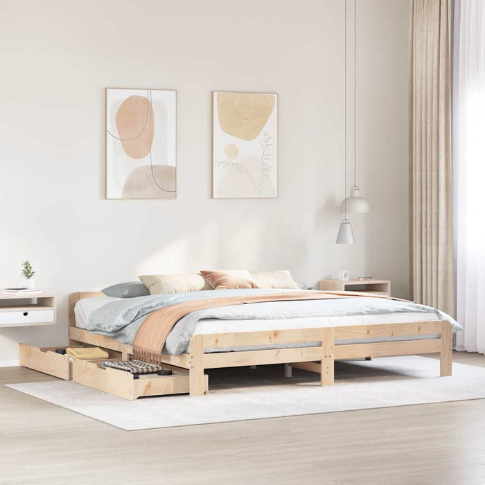 Letto senza Materasso 180x200 cm in Legno Massello di Pino 3309029