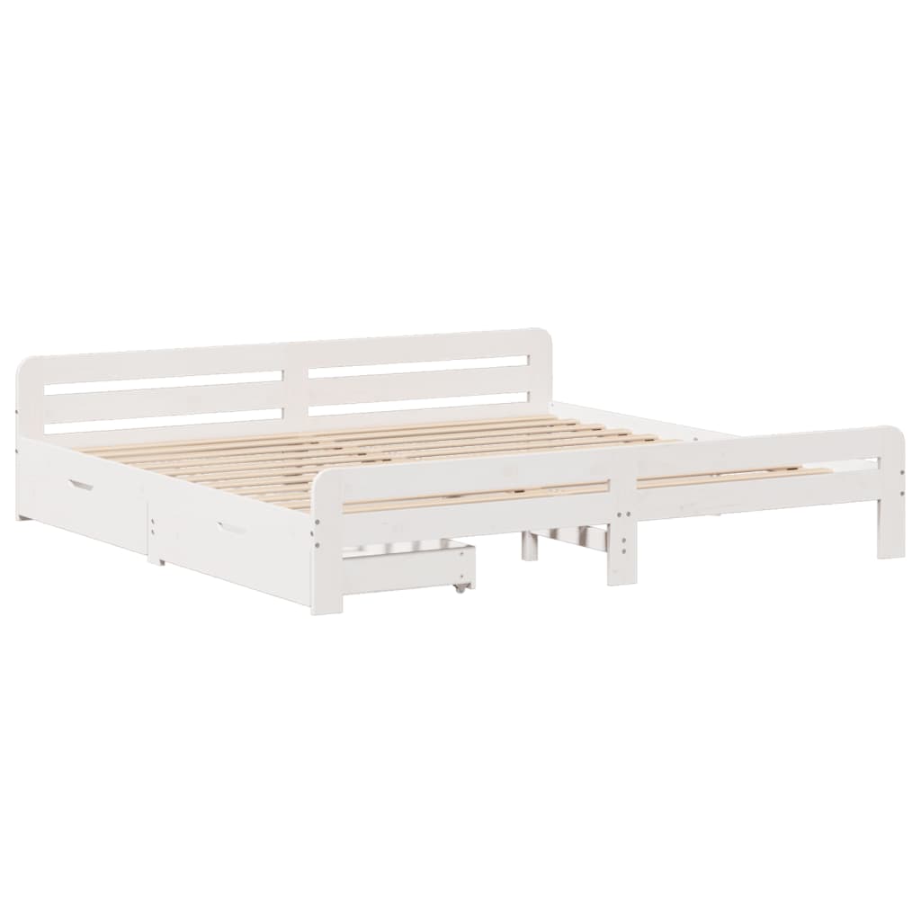 Letto senza Materasso Bianco 180x200 cm Legno Massello di Pino 3309030