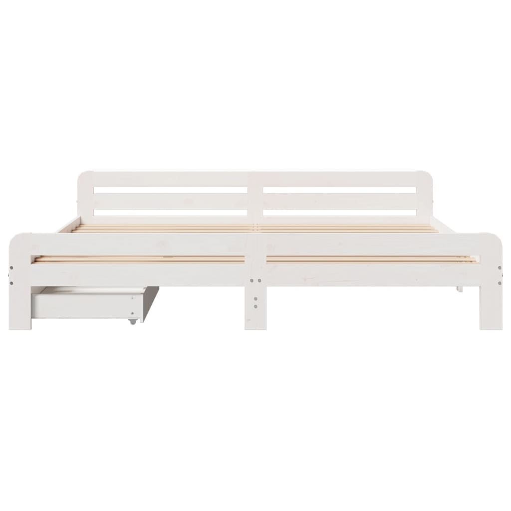 Letto senza Materasso Bianco 180x200 cm Legno Massello di Pino 3309030