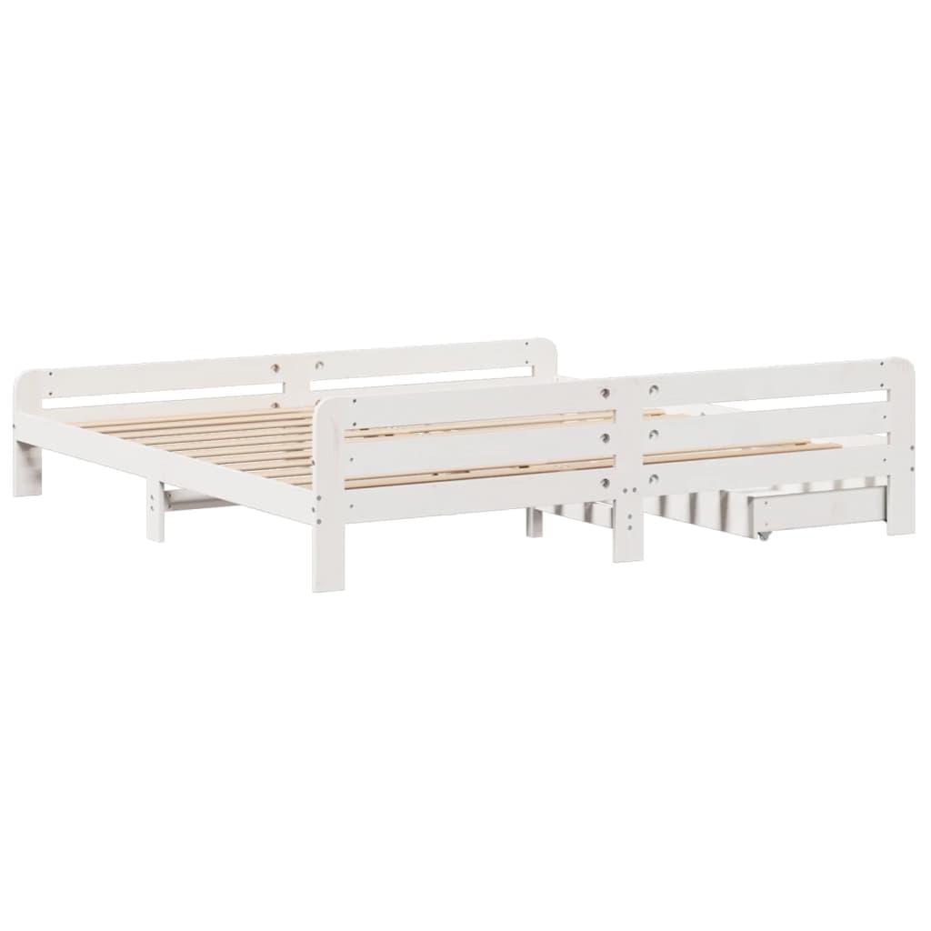 Letto senza Materasso Bianco 180x200 cm Legno Massello di Pino 3309030