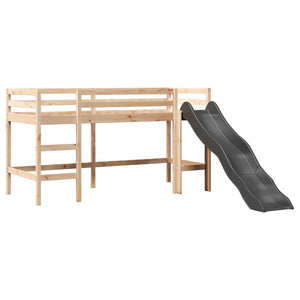 Letto a Soppalco con Tunnel Bambini Bianco e Nero 90x190cm Pino 3309110