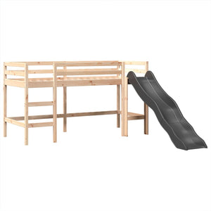 Letto a Soppalco con Torre Bambini Bianco e Nero 80x200cm Pino 3309146