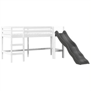 Letto a Soppalco con Torre Bambini Bianco e Nero 80x200cm Pino 3309149