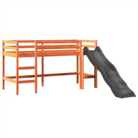 Letto a Soppalco con Torre Bambini Bianco e Nero 80x200cm Pino 3309152