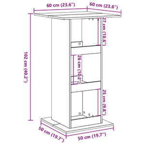 Tavolo Bar con Portaoggetti Bianco 60x60x102 cm in Truciolato 854328