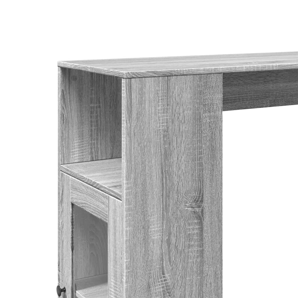 Tavolo Bar con Rastrelliera Grigio 101x40x103,5 cm Multistrato 854369