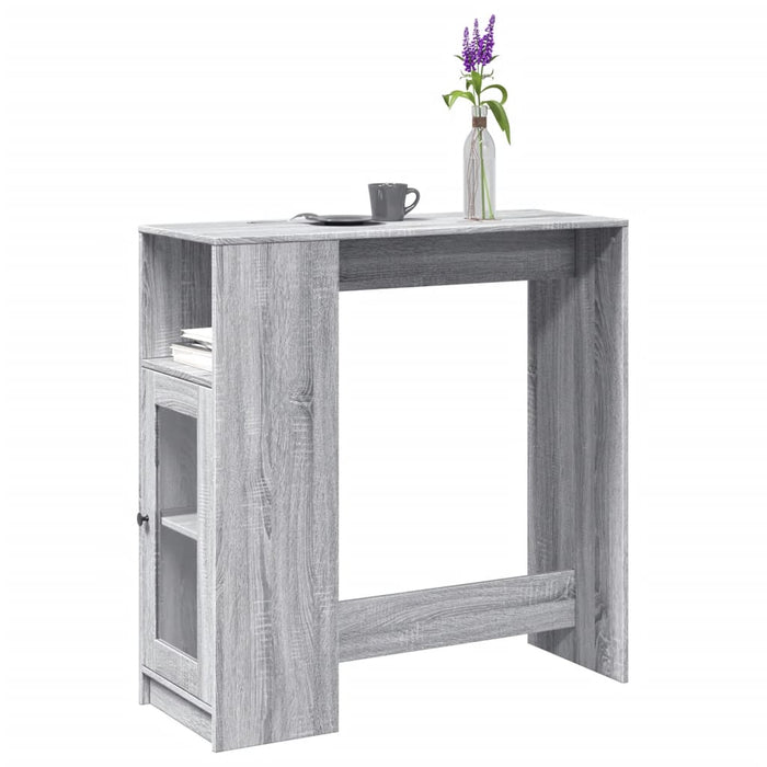 Tavolo Bar con Rastrelliera Grigio 101x40x103,5 cm Multistrato 854369