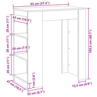 Tavolo Bar con Rastrelliera Nero 95x47x103,5 cm Multistrato 854383