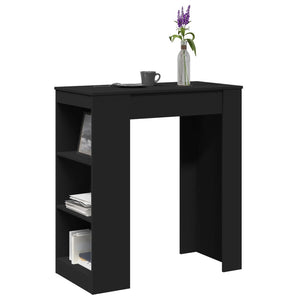 Tavolo Bar con Rastrelliera Nero 95x47x103,5 cm Multistrato 854383