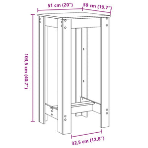 Tavolo da Bar Rovere Sonoma 51x50x103,5 cm in Legno Multistrato 854402