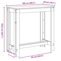 Tavolo da Bar Grigio Sonoma 102x50x103,5cm in Legno Multistrato 854414