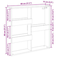 Armadietto a Muro Rovere Sonoma 80x15x80 cm Legno Multistrato 854546