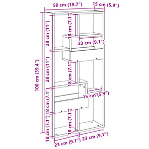 Mobile a Parete Legno Antico 50x15x100 cm in Truciolato 854560