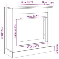 Cornice per Camino Nera 90x30x90 cm in Truciolato 854590