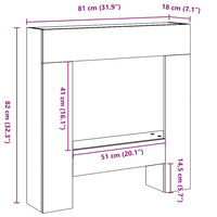 Cornice per Camino Rovere Marrone 81x18x82 cm in Truciolato 854604