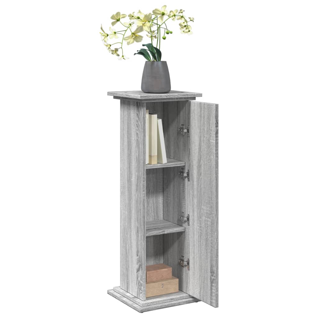 Espositore con Portaoggetti Grigio Sonoma 31x30x90cm Truciolato 854612