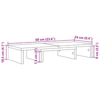 Supporto Monitor Regolabile Grigio 60x24x10,5 cm in Truciolato 854630