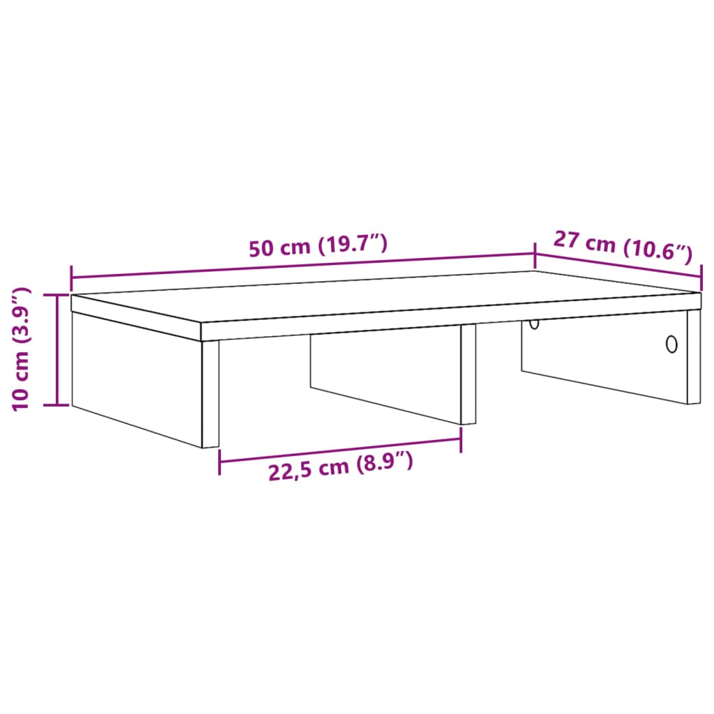 Supporto per Monitor Bianco 50x27x10 cm in Truciolato 854643