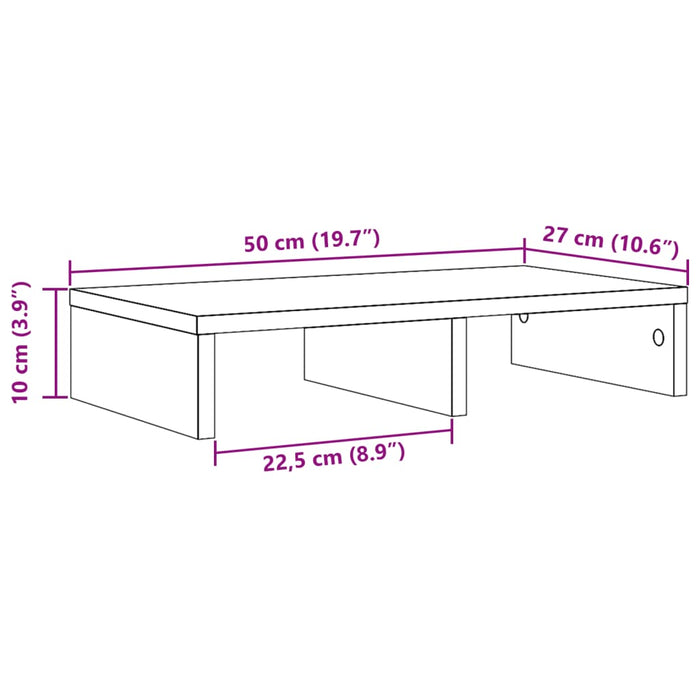 Supporto per Monitor Rovere Marrone 50x27x10 cm in Truciolato 854649