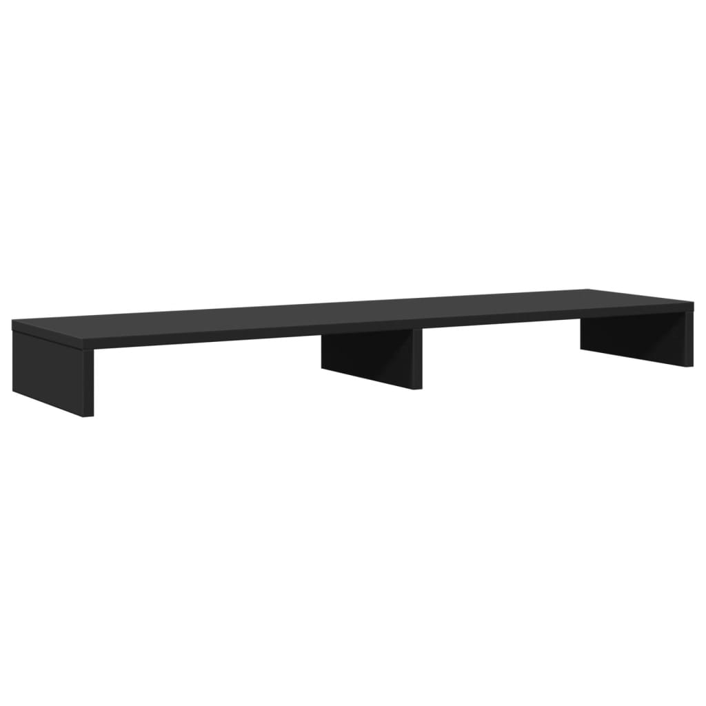 Supporto per Monitor Nero 100x27x10cm in Legno Massello di Pino 854653