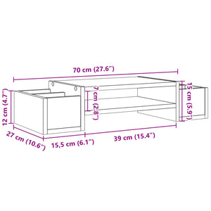 Supporto Monitor con Contenitore Bianco 50x27x15 cm Truciolato 854679