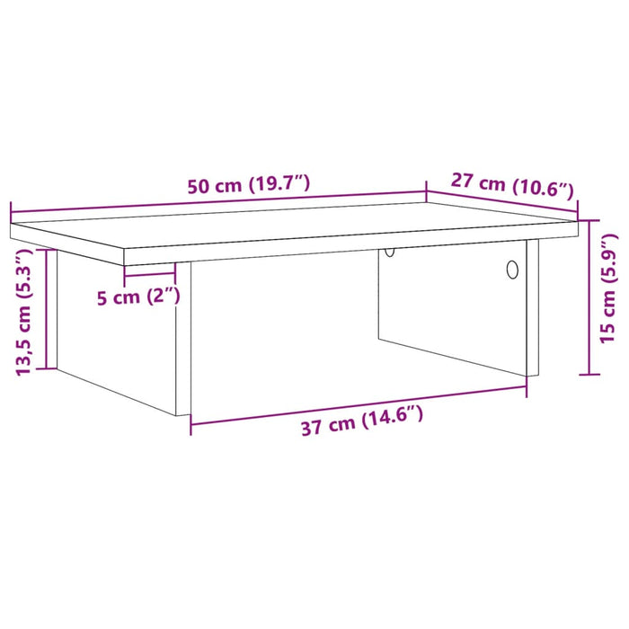 Supporto per Monitor Nero 50x27x15 cm in Truciolato 854698