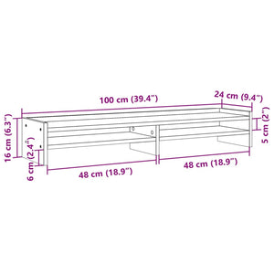 Supporto per Monitor Nero 100x24x16 cm in Legno Multistrato 854725