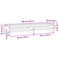 Supporto Monitor Grigio Cemento 100x24x16 cm Legno Multistrato 854727