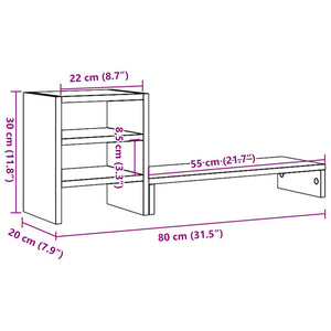 Supporto Monitor Organizzatore Rovere Artigianale in Truciolato 854741