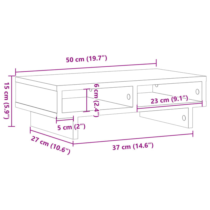 Supporto per Monitor Nero 50x27x15 cm in Truciolato 854743