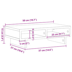 Supporto per Monitor Rovere Marrone 50x27x15 cm in Truciolato 854748