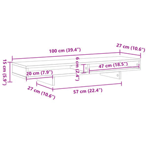 Supporto Monitor Rovere Sonoma 100x27x15 cm Legno Multistrato 854753