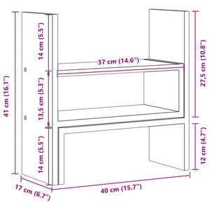 Organizer Scrivania Rovere Fumo 40x17x41 cm in Truciolato 854764