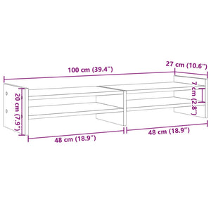 Supporto per Monitor Nero 100x27x20 cm in Legno Multistrato 854788