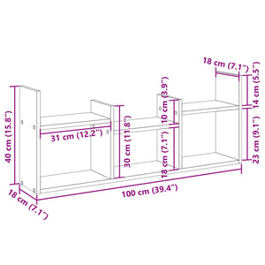 Mobile a Parete 100x18x40 cm Rovere Sonoma in Legno Multistrato 854798