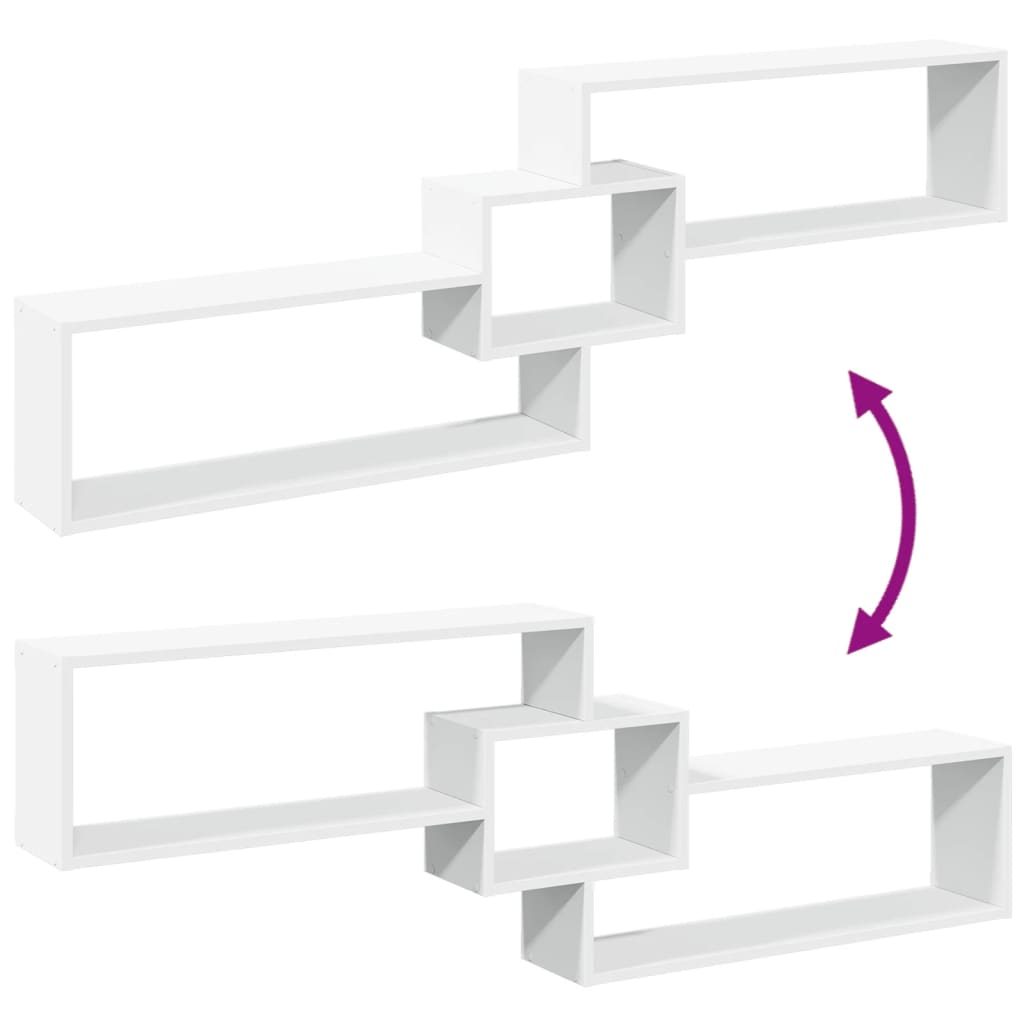 Mobile a Parete 158x18x53 cm Bianco in Legno Multistrato 854814