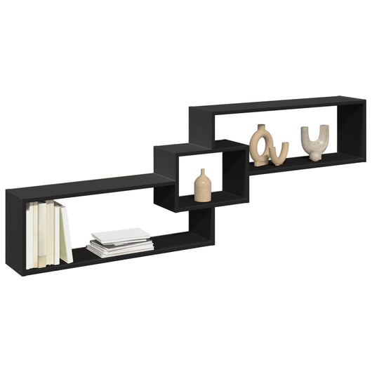 Mobile a Parete 158x18x53 cm Nero in Legno Multistrato 854815