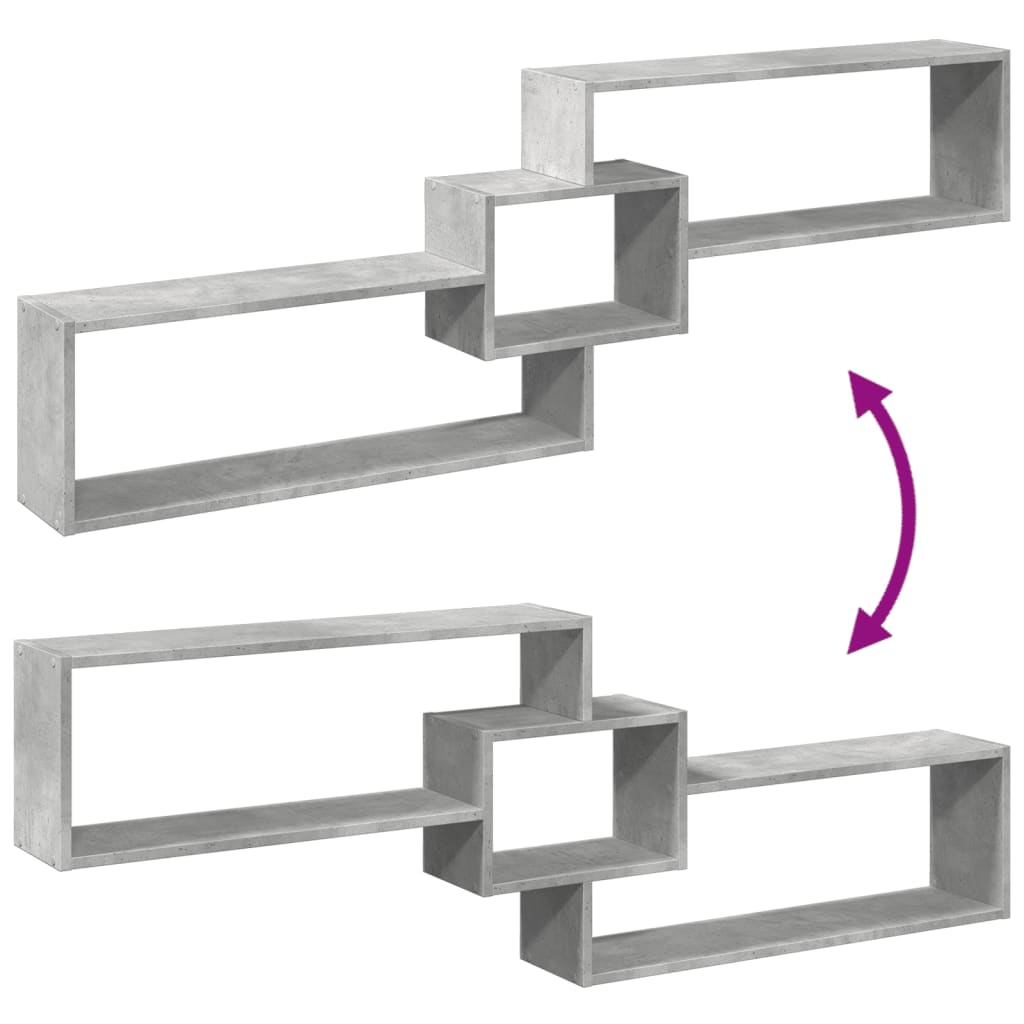 Mobile a Parete 158x18x53cm Grigio Cemento in Legno Multistrato 854817