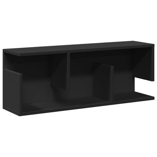 Mobile a Parete 80x20x30 cm Nero in Legno Multistrato 854833