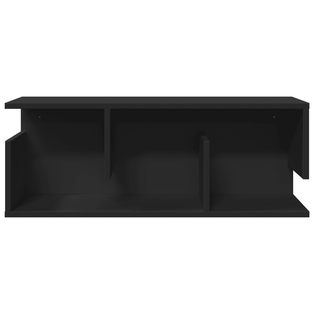 Mobile a Parete 80x20x30 cm Nero in Legno Multistrato 854833