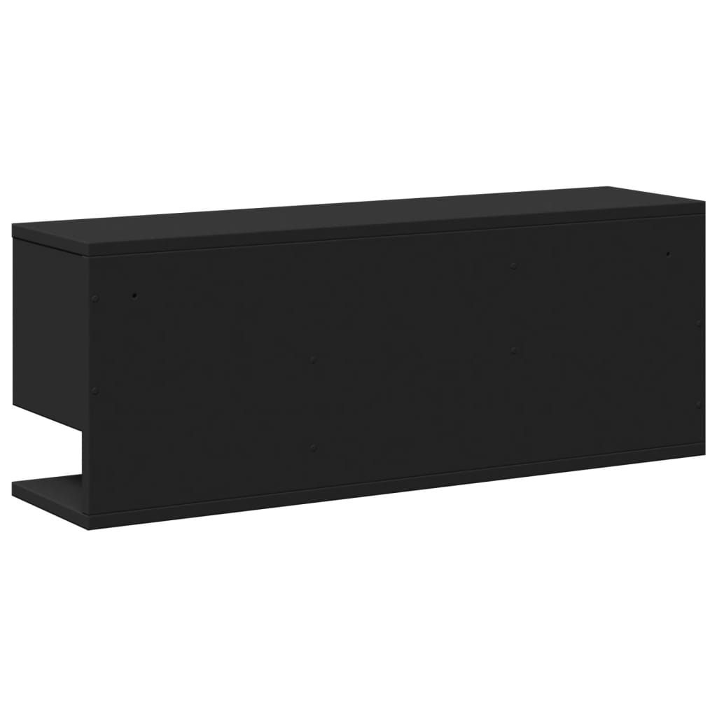 Mobile a Parete 80x20x30 cm Nero in Legno Multistrato 854833