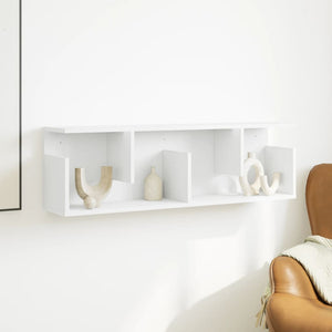 Mobile a Parete 100x20x30 cm Bianco in Legno Multistrato 854841