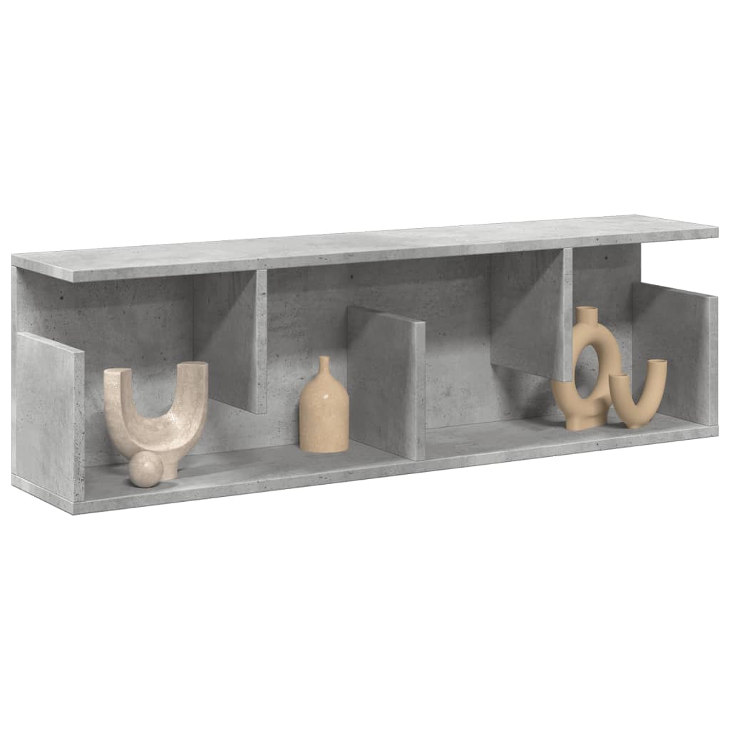 Mobile a Parete 100x20x30cm Grigio Cemento in Legno Multistrato 854844