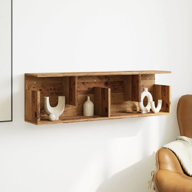 Mobile a Parete 100x20x30 cm Legno Antico in Legno Multistrato 854848