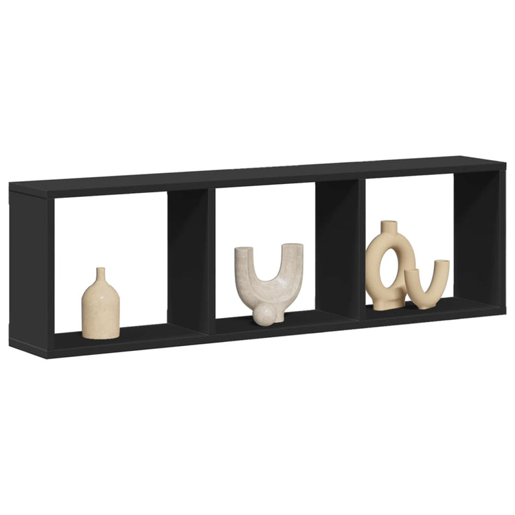 Mobile a Parete 100x16x30 cm Nero in Legno Multistrato 854869