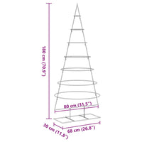 Albero di Natale Decorativo in Metallo Nero 180 cm 4018949