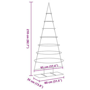 Albero di Natale Decorativo in Metallo Nero 210 cm 4018950